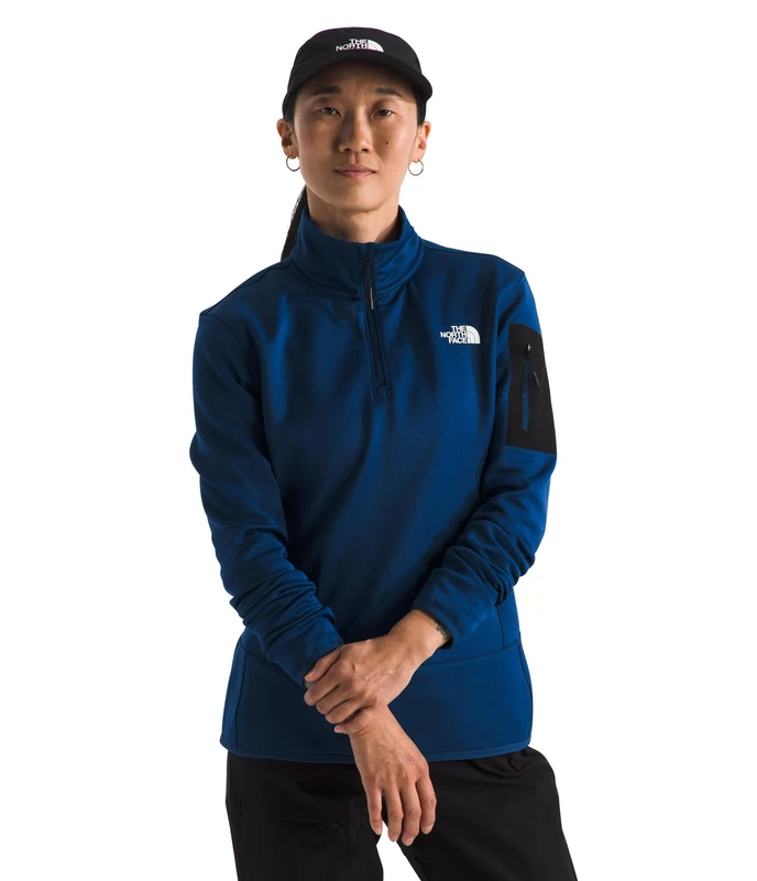The North Face Women's Mistyescape 1/4 Zip Fleece Sweatshirt, Estate Blue/Tnf Black, L