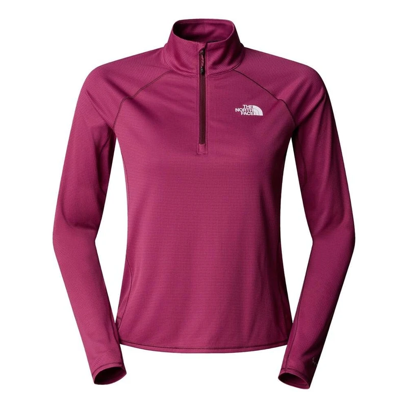 The North Face Women's Sunriser 1/4 Zip Long Sleeve top, Cyber Berry, XL