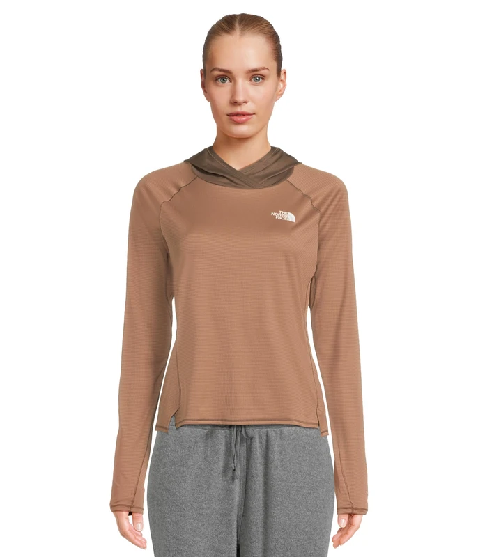 The North Face Women's Sunriser Hooded Sweatshirt, Latte/Smokey Brown, M