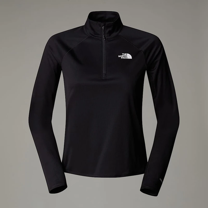 The North Face Women's Sunriser 1/4 Zip Long Sleeve top, TNF Black, S