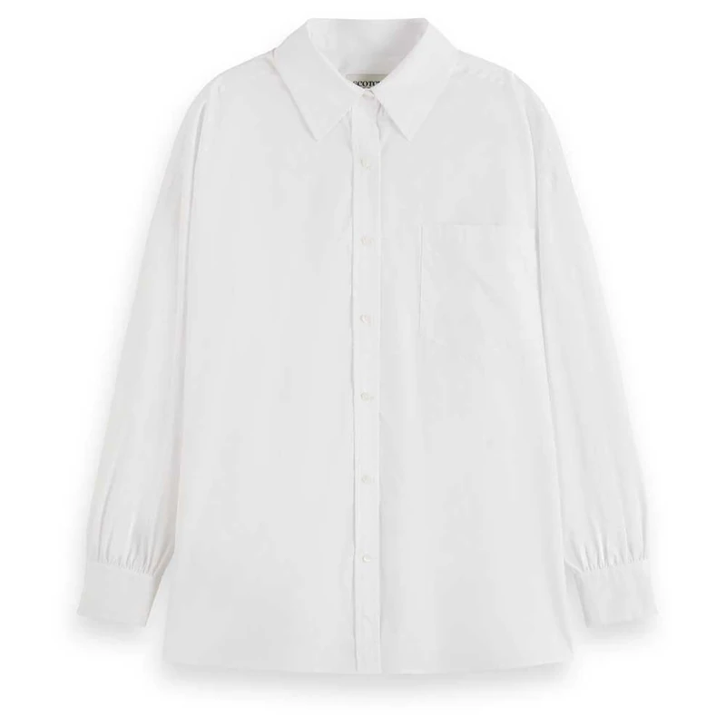 Scotch & Soda Women's Regular-fit Girlfriend Shirt, Pastel White, 36 in