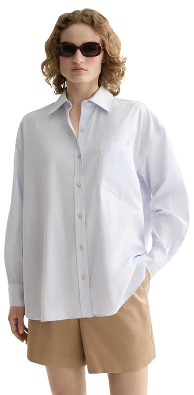 Scotch & Soda Women's Regular-fit Girlfriend Shirt, Shirting Blue, 40 in