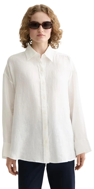 Scotch & Soda Core Linen Shirt, White 101., 14