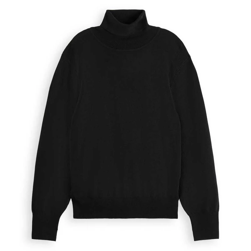 Scotch & Soda Womens Relaxed-fit Roll Neck Pullover Sweater, Black, L UK