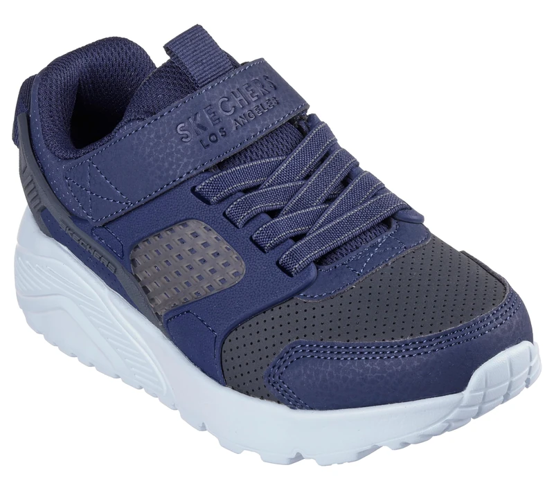 Skechers Boy's Uno Lite Gridstill Sneakers, Navy Synthetic/Charcoal Synthetic/Charcoal, 9.5 UK Child