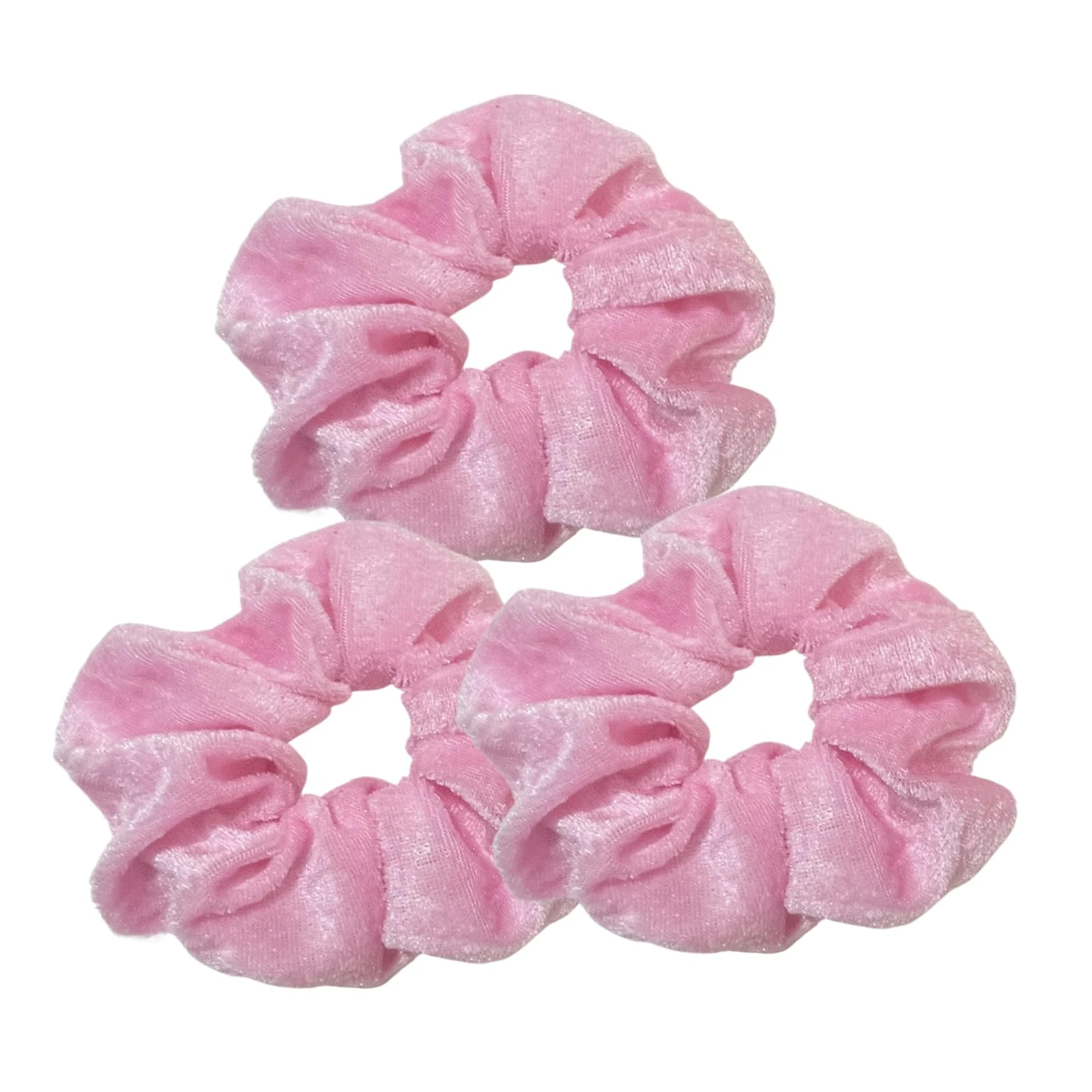 3 PCS Velvet Hair Scrunchies Pink for Women - Ponytail Holders, Soft Elastic Hair Bands, Hair Accessories for Girls and Women