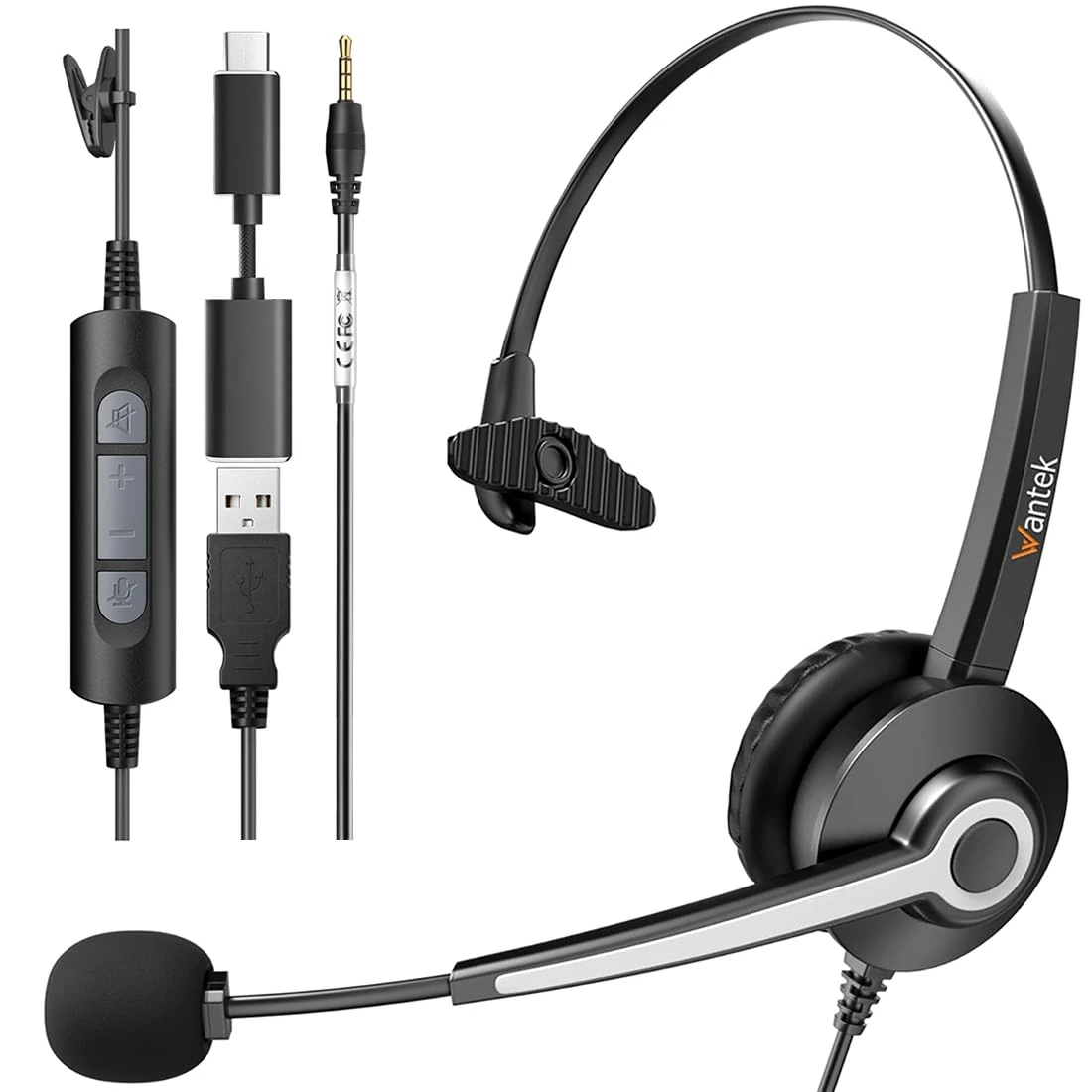 USB Headset with Microphone,Computer Headset with Noise Canceling Microphone for PC Laptop