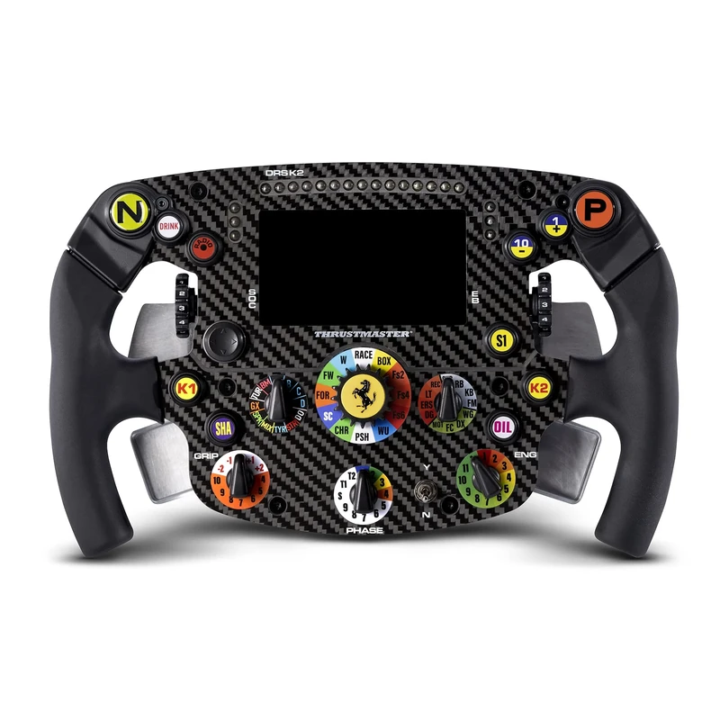 Thrustmaster Formula Wheel Add-On Ferrari SF1000 Edition, Replica Wheel, PS5, PS4, PC, Display and LED Dash, 100% Carbon Fiber Faceplate, Licensed by Ferrari