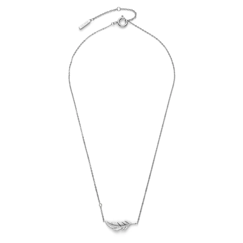 Olivia Burton Women's FEATHERS Collection Necklace in Stainless Steel with a Feather-Shaped Charm - 24100212