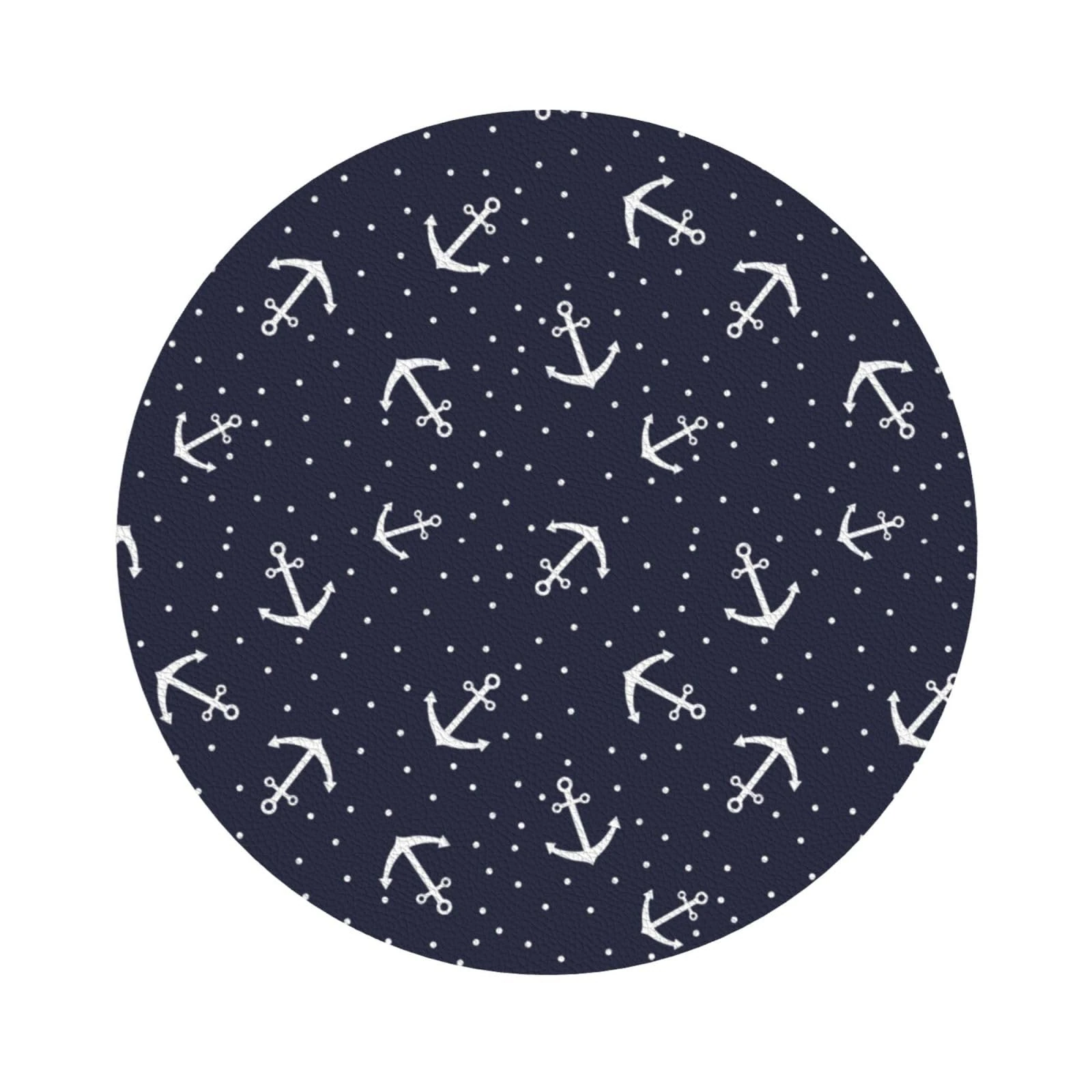 Pevtufa Anchor Leather Coasters for Drinks Sets 4 Pcs Drink Table Cup Coasters for Living Room Kitchen Bar Coffee Decor