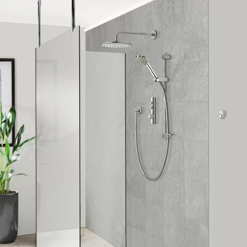 Aqualisa ISD.A2.BV.DVFW.23 iSystem Smart Shower Divert Concealed with Adjustable and Wall Fixed Heads - for Gravity Pumped Systems