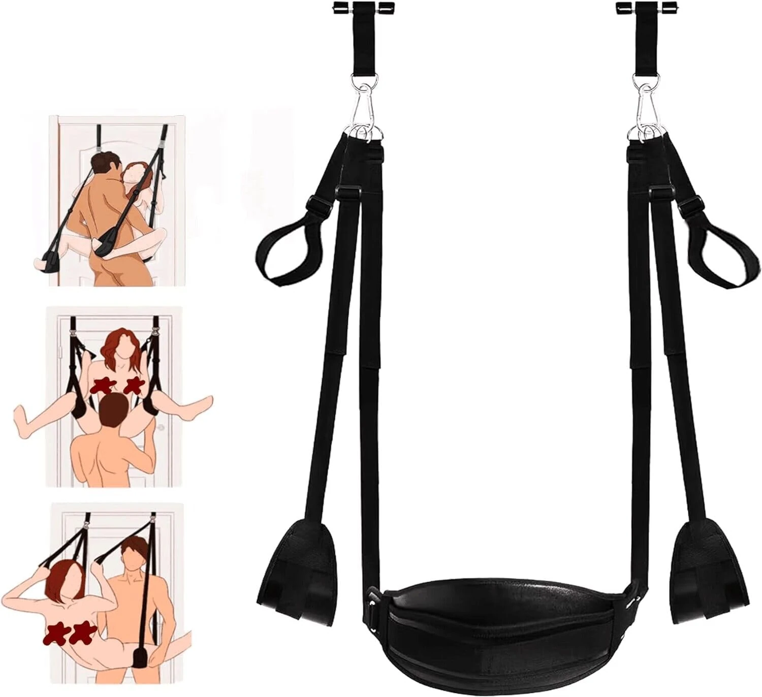 Sex Swing Door Sex Toys Sex Bondage Restraints BDSM Toys, Sex Slings Slave Newest Leather Soft Plush SM with Adjustable Straps, Hanging Door Handcuffs Leg Spreader Adult Toys for Couple, 300lbs