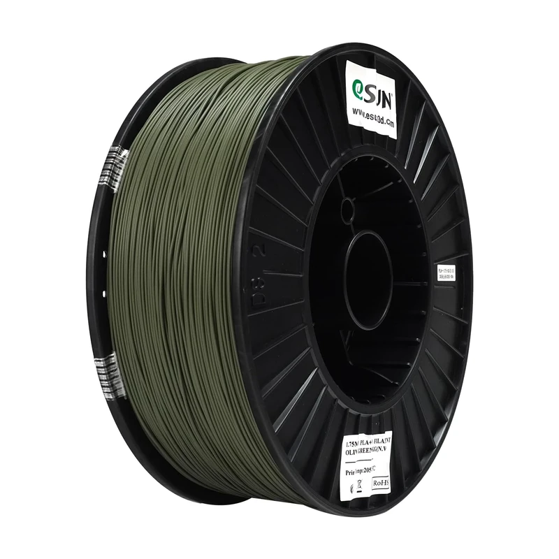 eSUN PLA+ Filament 1.75mm, Enhanced Toughness 3D Printer Filament PLA Plus 3D Printing Filament, Dimensional Accuracy +/- 0.03mm, 3KG Spool (6.6 LBS) for 3D Printers,Olive Green