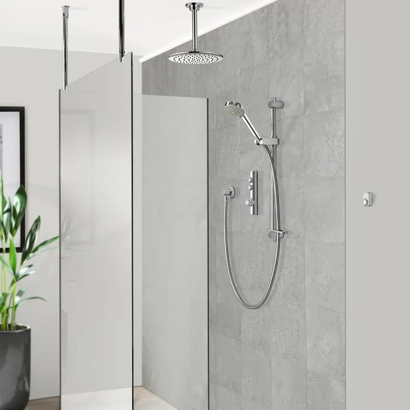Aqualisa ISD.A2.BV.DVFC.23 iSystem Smart Shower Divert Concealed with Adjustable and Ceiling Fixed Heads - for Gravity Pumped Systems