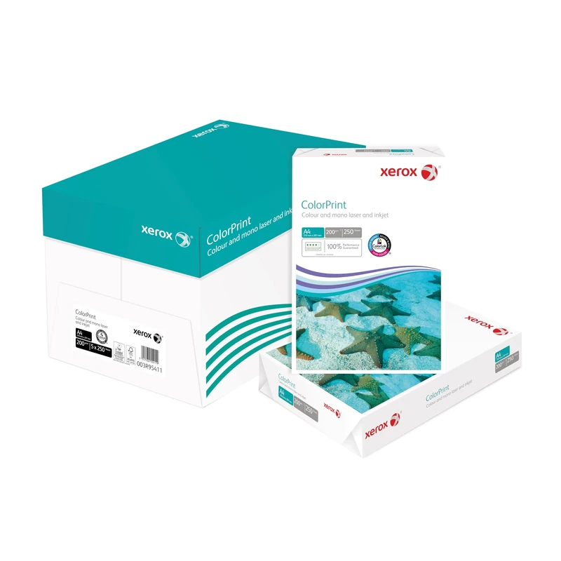 Xerox Colorprint Premium Colour Laser Printer Paper, White, 200 g/m², A4, FSC Mix Credit, 1 Box of 5 Packages (1,250 Sheets), 003R95411
