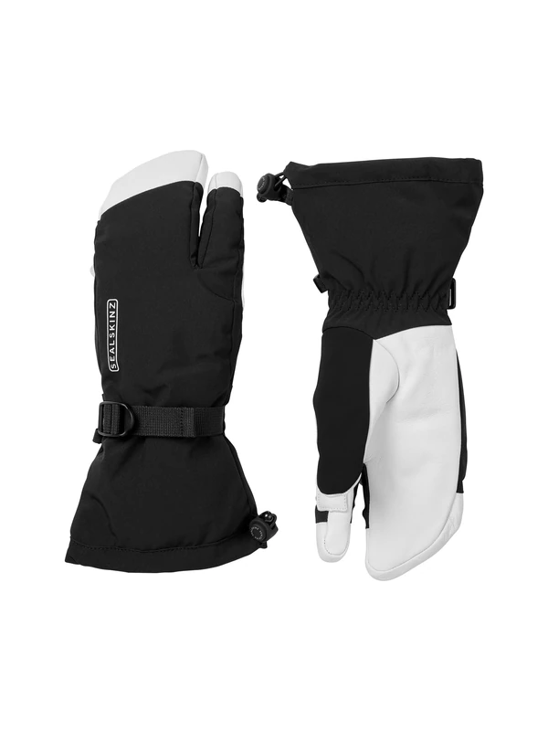 SEALSKINZ | Congham | Waterproof Women's Thermal Ski Split Finger Goatskin Leather Mitten | Extended Cuff for Cold Weather Protection