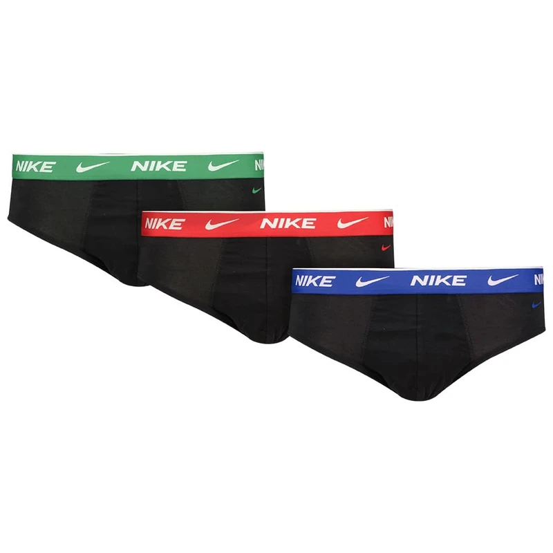 Nike Girls Brief 3pk Underwear, Blk - Stadium Green/Gr/Uni Red Wb, XL EU
