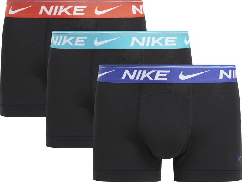 Nike Trunk 3PK Underwear, Blk-DSTY CCTS/PCNTE RD/DP Night, XXL Men
