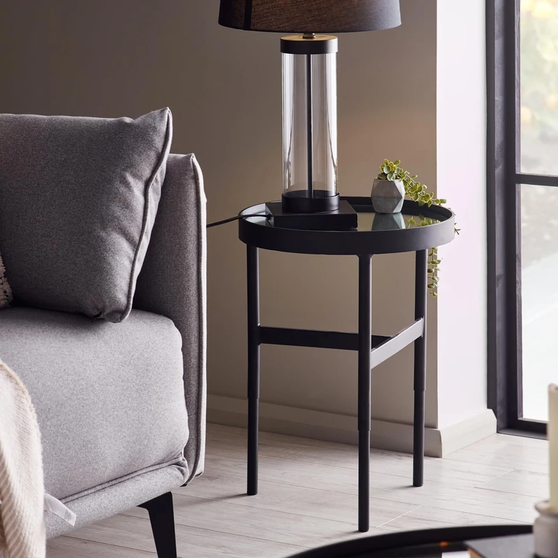 Julian Bowen Franki Mirror Glass Lamp Table