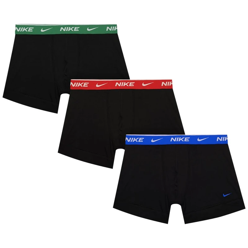 Nike Girls Trunk 3pk Underwear, Blk - Stdm Grn/Gme Royal/Uni Red Wb, XL EU