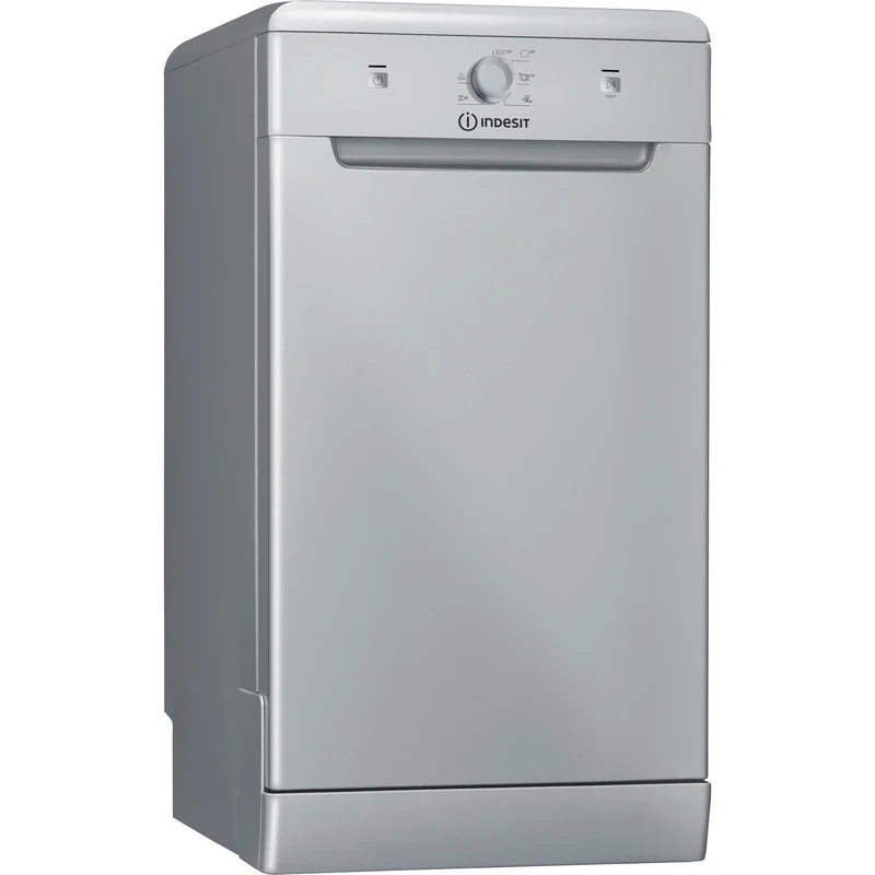 Indesit Freestanding Slimeline Dishwasher - Silver - 9 Place Settings - F Rated - DF9E 1B10 S UK