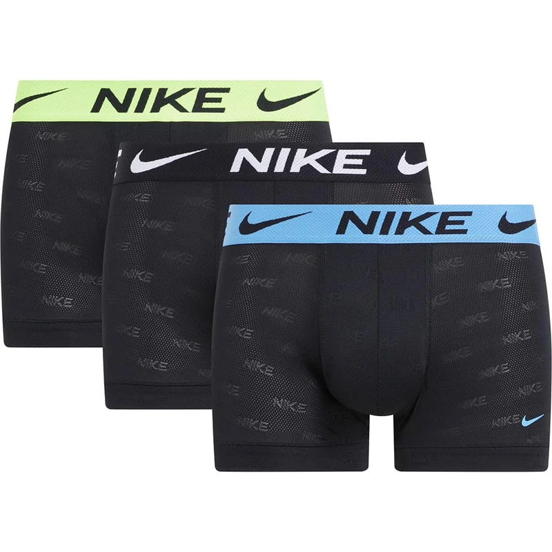 Nike Trunk 3PK Underwear, Blk LG MSH Pnt-Uni BL/VLT/Blk WB, XXL Men