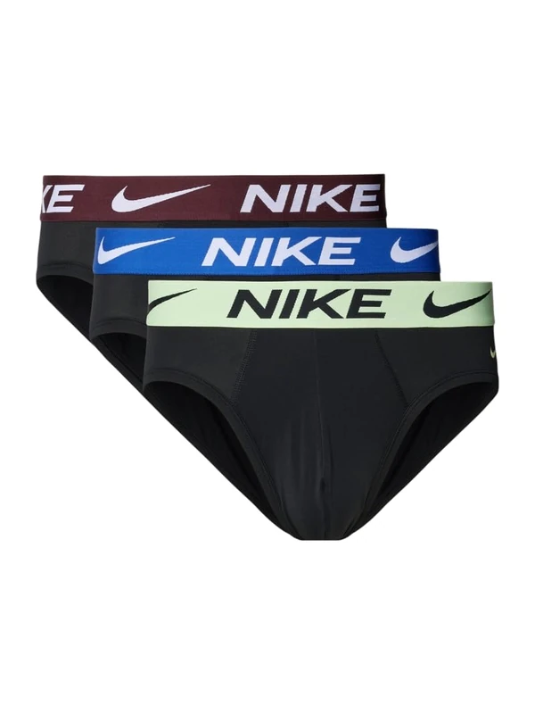 NIKE Girls Hip Brief 3pk Underwear, Blk - Brly Volt/Gme Ryl/Burg Crh Wb, M EU