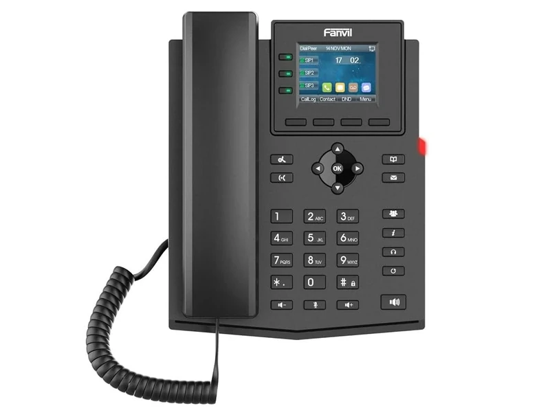 fanvil X303W téléphone fixe Noir 4 lignes LCD Wifi