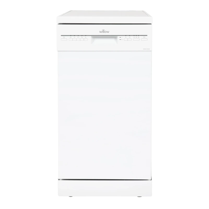 Willow WDW1045W 45cm Freestanding Slimline Dishwasher with Half Load Function, 10 Place Settings, Delay Start, Child Lock - White