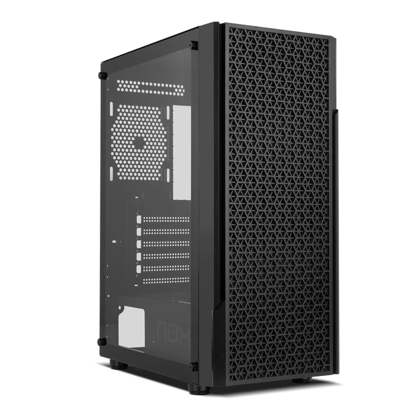 NOX XTREME PRODUCTS Infinity BETA Semitower M-ATX | ITX, Tempered Glass Side Window, Front Grille, Space for 8 Fans, Comp. Graphics Cards up to 300 mm, USB 3.0, Black