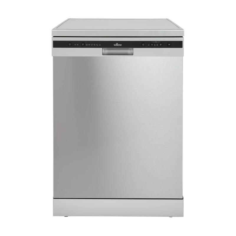 Willow WDW1260X 60cm Freestanding Dishwasher with Half Load Function, 13 Place Settings, Delay Start, Child Lock - Silver