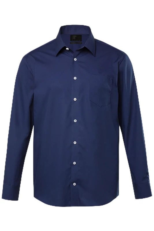 JP 1880 Menswear Big & Tall Plus Size L-8XL Shirt, Business, Non-Iron, Kent Collar, Long Sleeve, Comfort fit Navy Blue XXXXXXX-Large 804890130-7XL