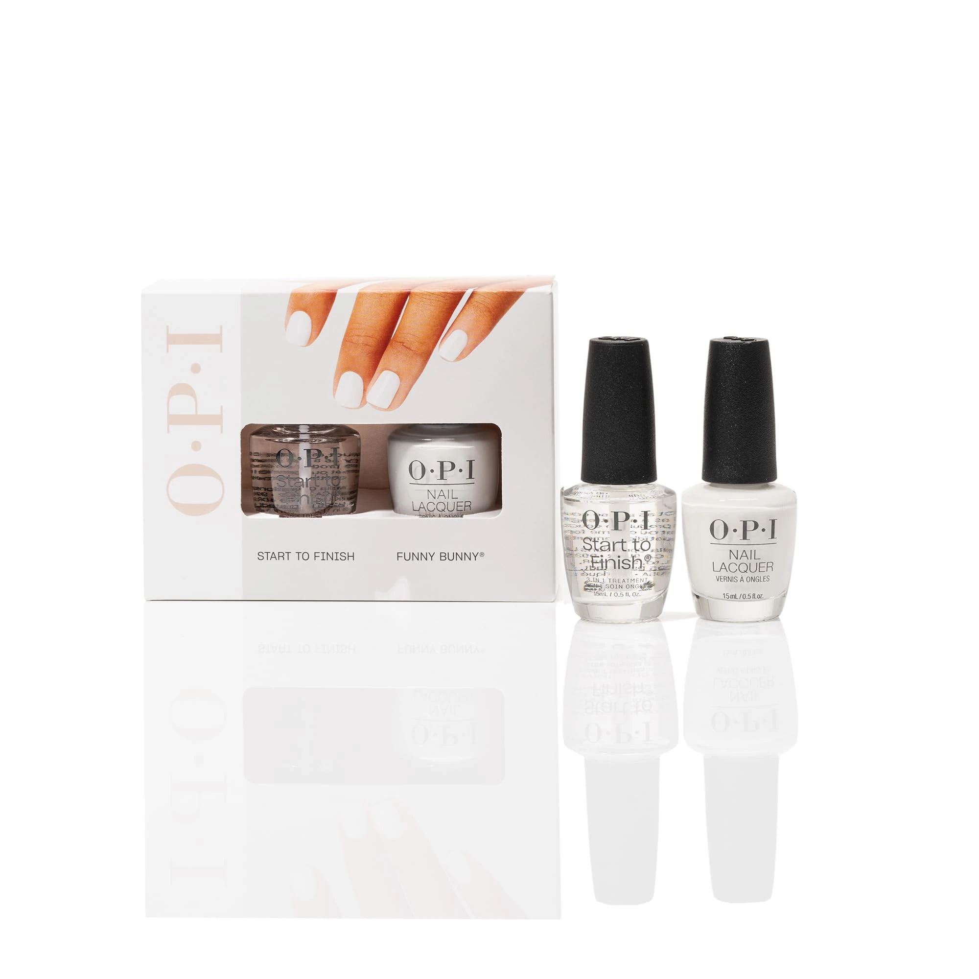 OPI Nail Lacquer Sheers Duo Gift Set - Including Start To Finish, a 3-in-1 Base Coat, Top Coat & Nail Strengthener & Funny Bunny®