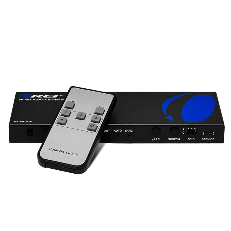 OREI 8K 4-Port HDMI Switch, 4-In 1-Out eARC, Audio Extractor, 8K@60Hz, HDR