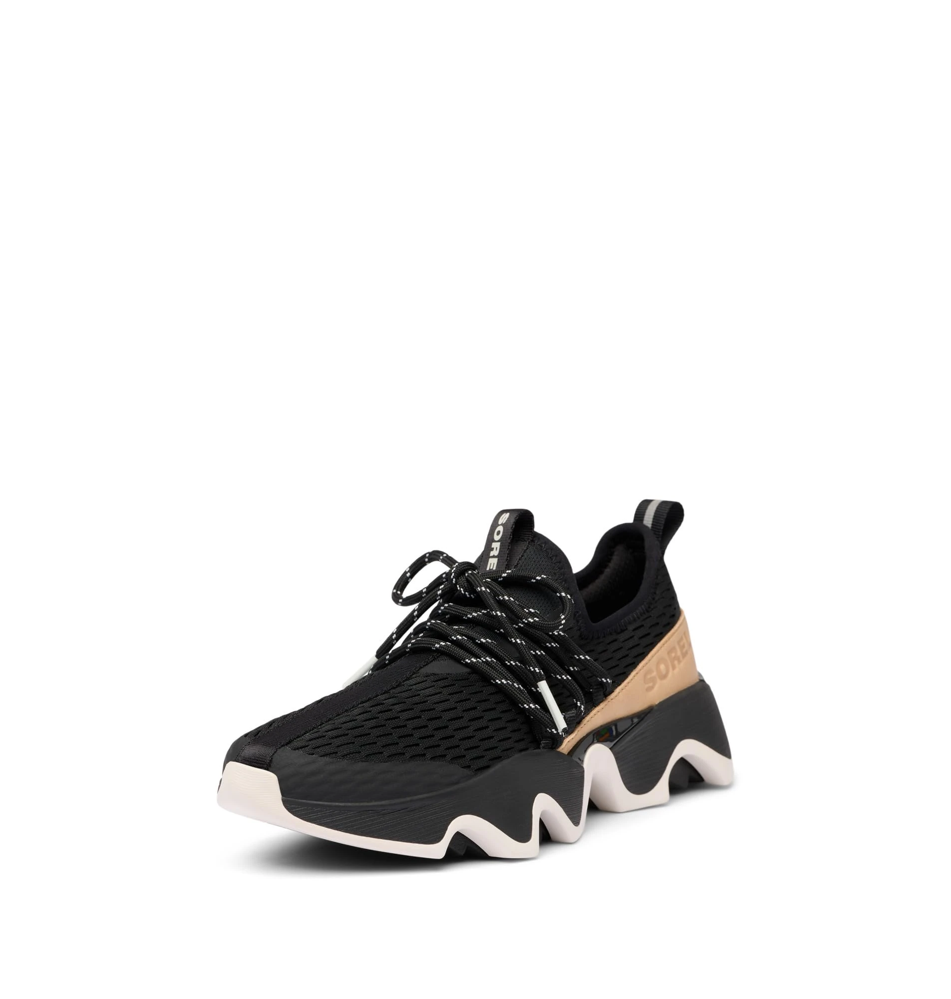 Sorel Women's Kinetic Impact II Lace Winter Sneakers, Black, Honest Beige, 6.5 UK