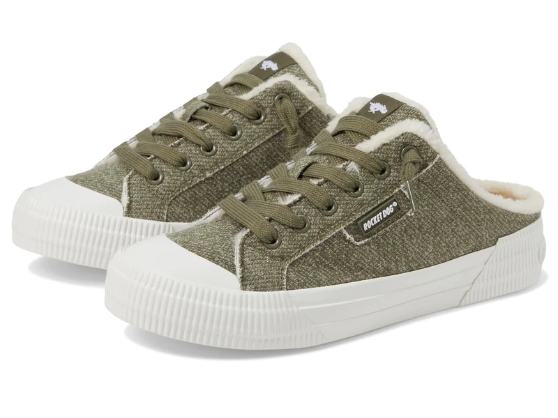 Rocket Dog Women's Cheery Plush Foam Comfort Sneaker, Mule Olive, 3.5 UK