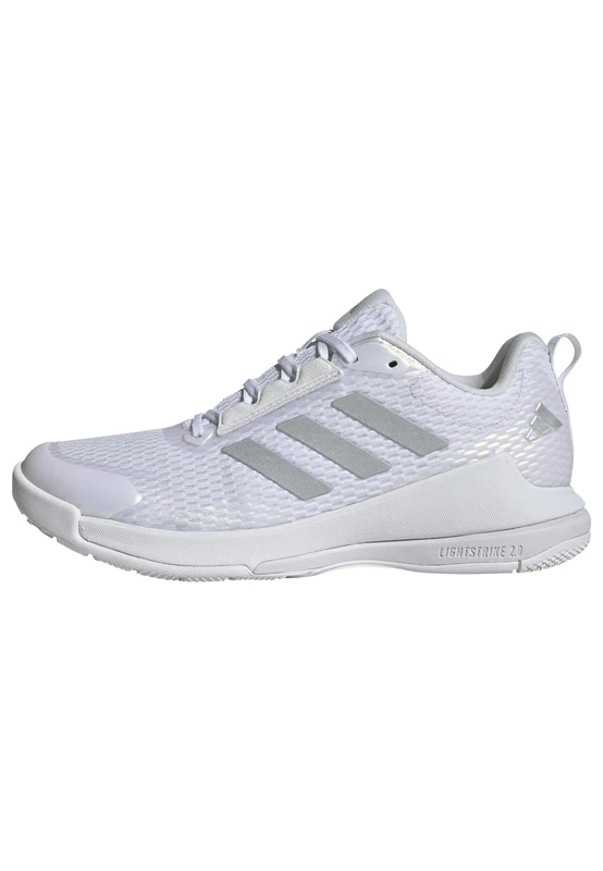 adidas Women's Novaflight 2 Indoor Shoes, Cloud White/Silver Metallic/Cloud White, 7.5 UK