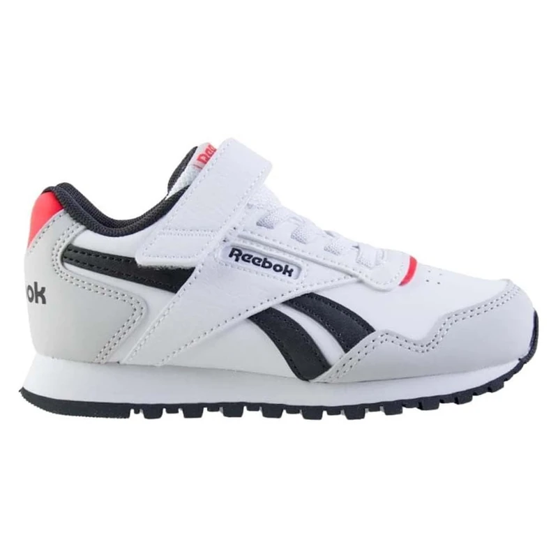 Reebok Mens Glide Elastic & Top Strap Sneaker, Ftwrwhite Mistgrey Energyred, 7.5 UK