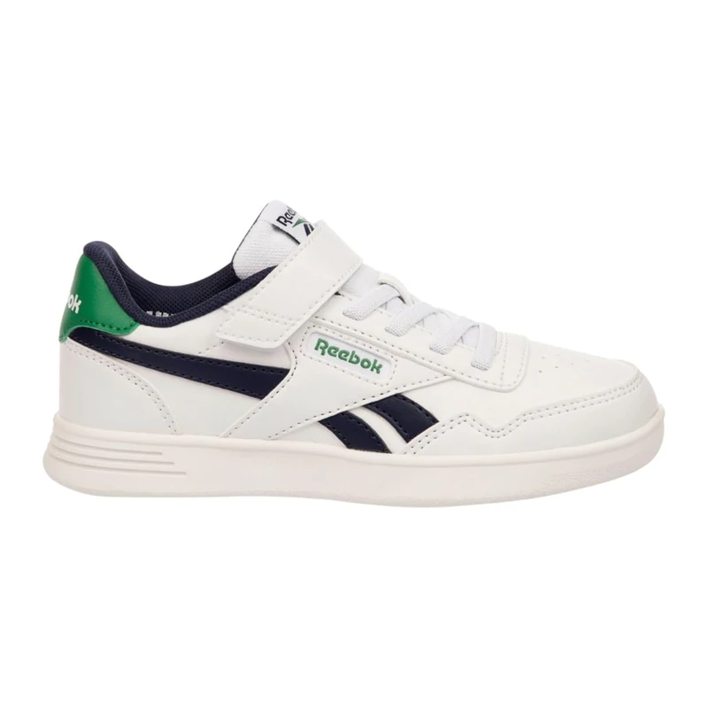 Reebok Mens Court Advance Elastic & Top Strap Sneaker, Ftwrwhite Vectornavy Glengreen, 13 UK
