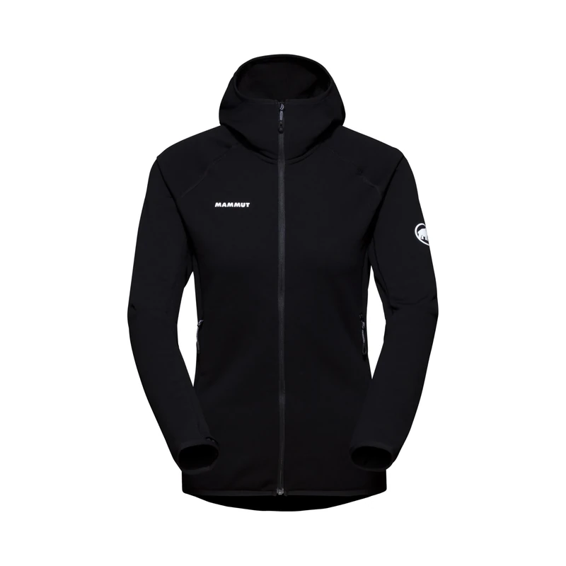 Mammut Aconcagua ML Hooded Jacket Women | Outdoor Fleece Midlayer with Zip for Mountain Hiking | Black, XXL
