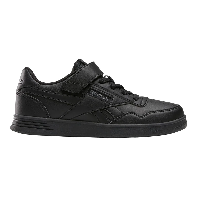 Reebok Boys' Court Advance Elastic & Top Strap Trainers, Black, 11.5 UK