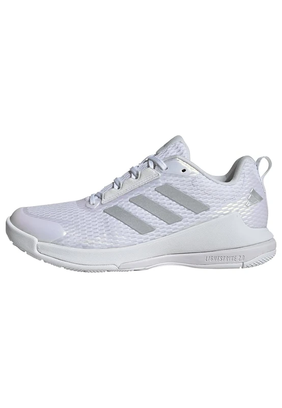 adidas Women's Novaflight 2 Indoor Shoes, Cloud White/Silver Metallic/Cloud White, 10.5 UK