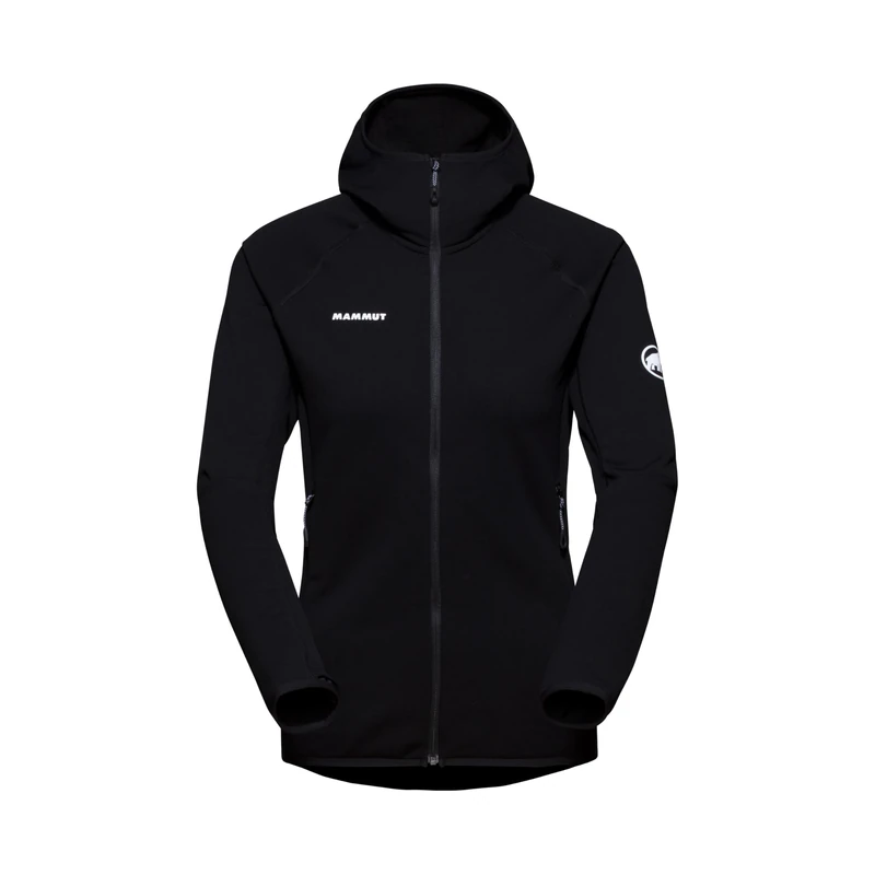 Mammut Aconcagua ML Hooded Jacket Women | Outdoor Fleece Midlayer with Zip for Mountain Hiking | Black, XL