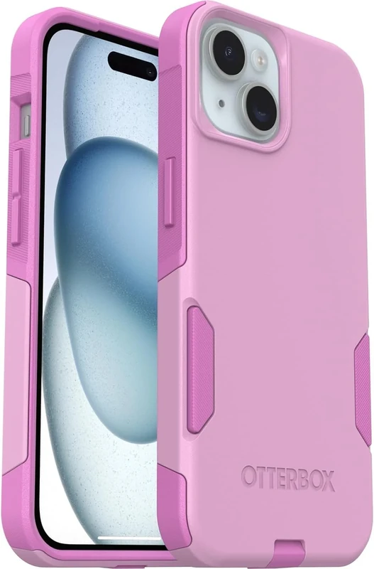 OtterBox iPhone 15, iPhone 14, & iPhone 13 (Only) - Commuter Series Case - Run Wildflower (Pink) - Slim & Tough - Pocket-Friendly - with Port Protection - Non-Retail Packaging
