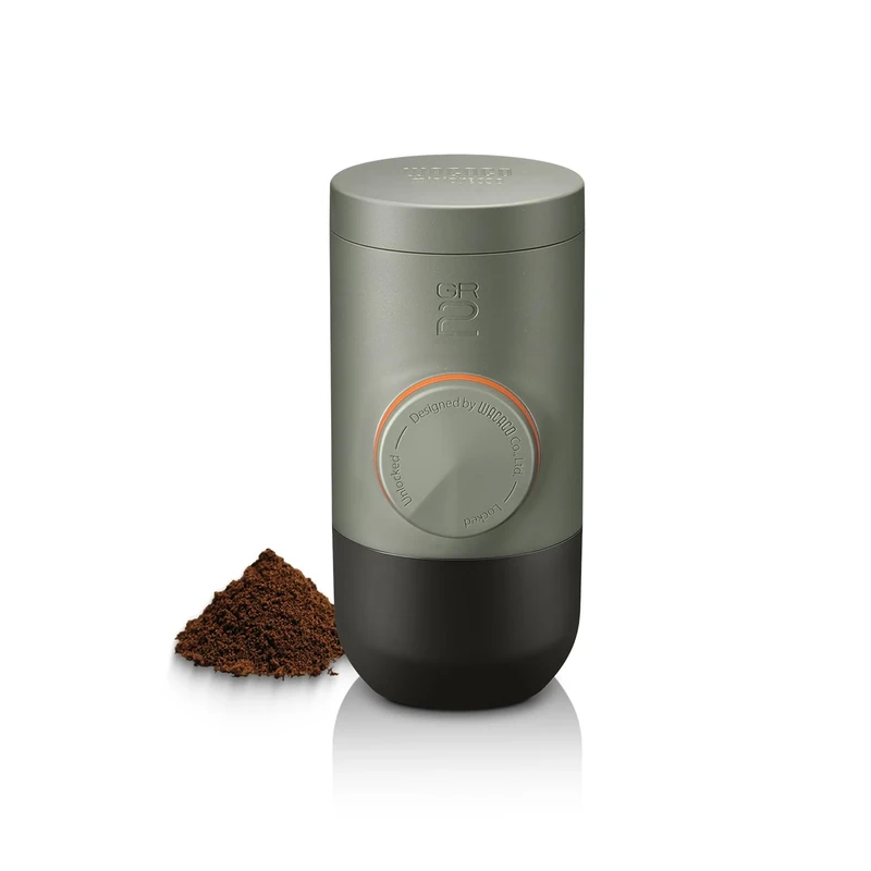 WACACO Minipresso GR2, Espresso Machine for Outdoor Compatible Ground Coffee, Portable Coffee Maker 18 Bar Manually Operated, Espresso Maker On The Go, Ultra-Small For Travel Camping Car Fishing