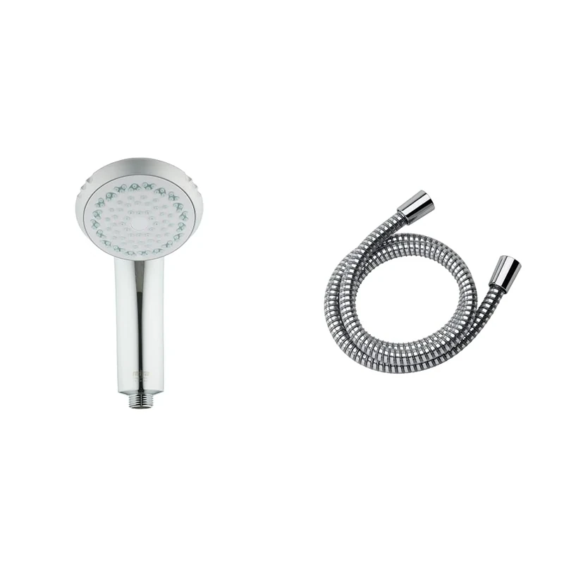 Mira Showers Response Shower Head Handheld 4 Spray Chrome, Mira Zest Universal Shower Hose 1.25m - Chrome