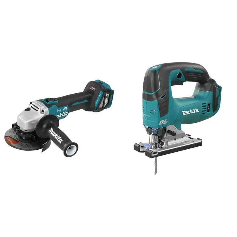 Makita DGA513Z 18V Li-Ion LXT Brushless 125mm Angle Grinder - Batteries and Charger Not Included & DJV182Z 18V Li-Ion LXT Brushless Jigsaw - Batteries and Charger Not Included