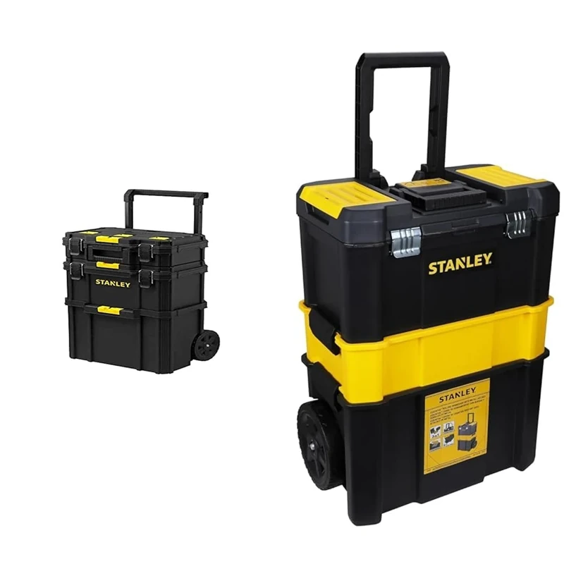STANLEY® TOOL BOX, MODULAR ROLLING Workshop & Essential Rolling Toolbox, 3 Tier Stackable Units, STST1-80151