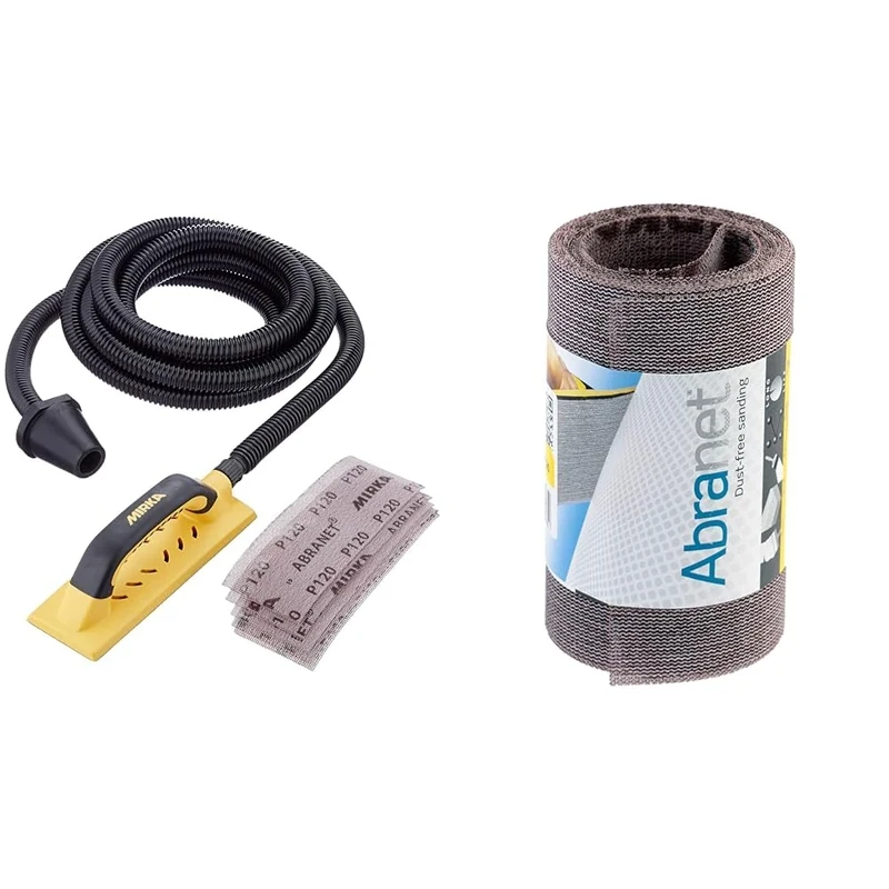 Mirka Handy Kit Hand Sanding Starter-Kit 80x230mm / Sanding Block Set & Abranet Roll 115mm x 2.5m P120 Grit