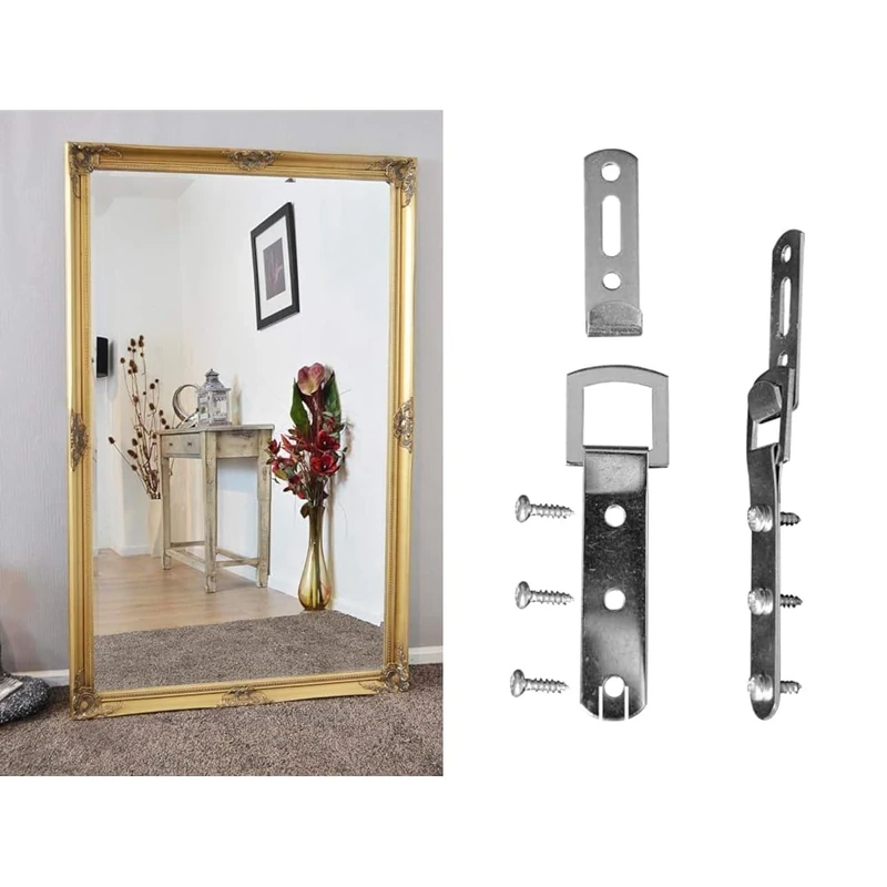 MirrorOutlet X Large Gold Antique Bevelled Dressing Wall Mirror 5Ft6 X 3Ft6 (168cm X 107cm) & Heavy Duty Mirror Fittings, Picture or photo Frame Fixings Very Strong. New